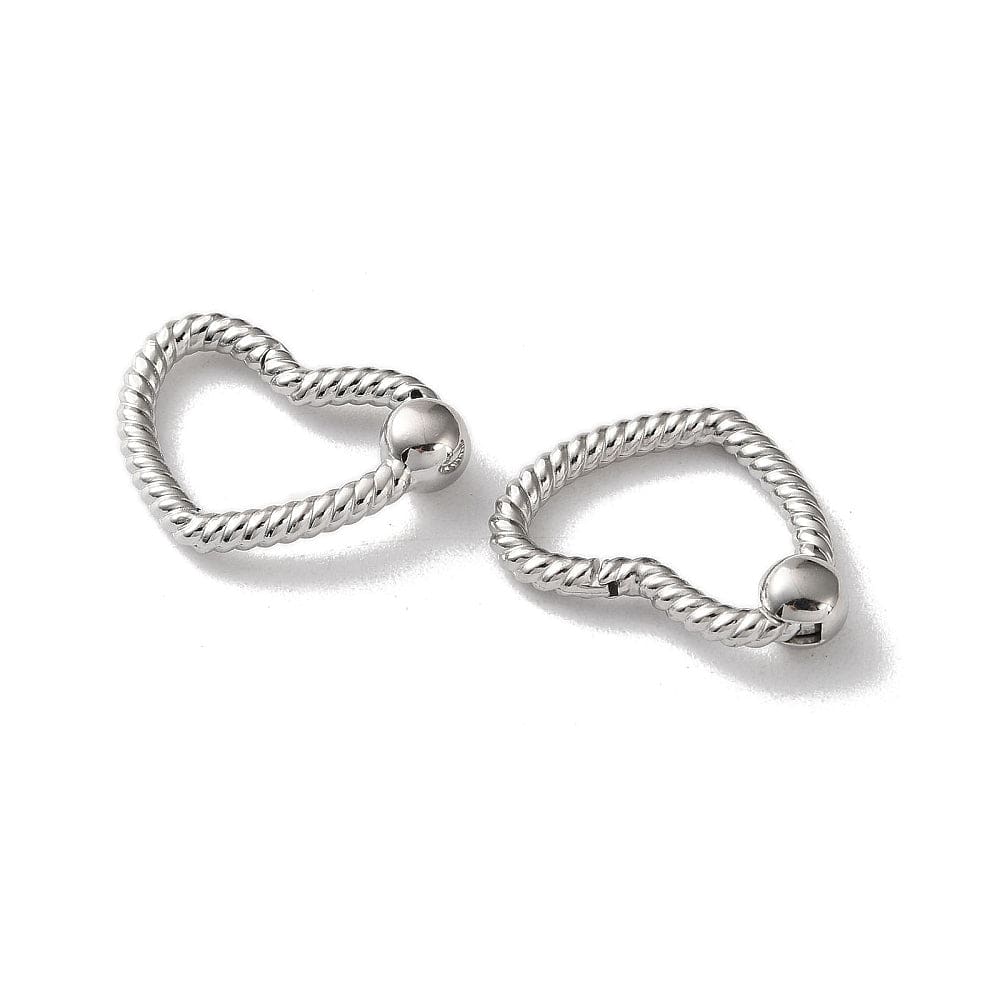 Vandfast Hjerte Springlås Med Mønster – Stål (22x16mm) - Uniq Perler - 116023