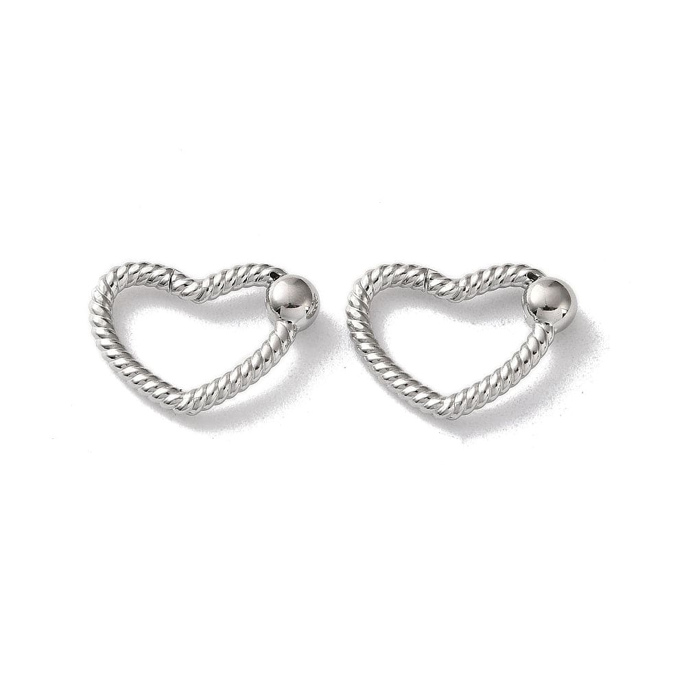 Vandfast Hjerte Springlås Med Mønster – Stål (22x16mm) - Uniq Perler - 116023