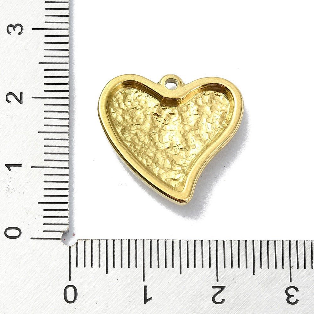 Vannfast Hjerte Anheng – 18K Forgylt Stål (19,5x20x3,5mm)