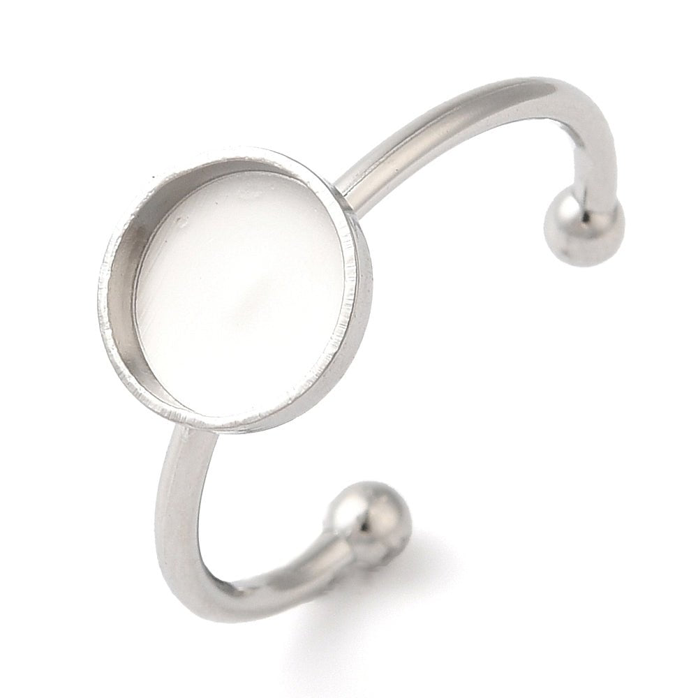 Vandfast Justerbar Ring – Stål (8mm) 4 stk. - Uniq Perler - 119007