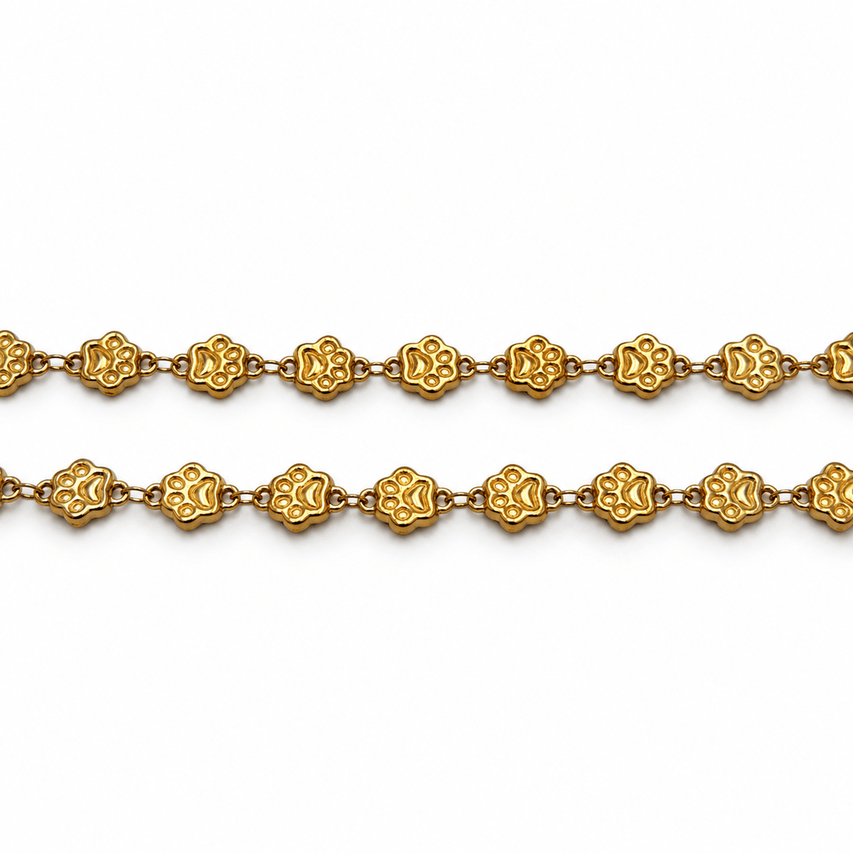 Vandfast Kæde Med Poter – 18K Forgyldt Stål (10,5x7mm) - Uniq Perler - 125662