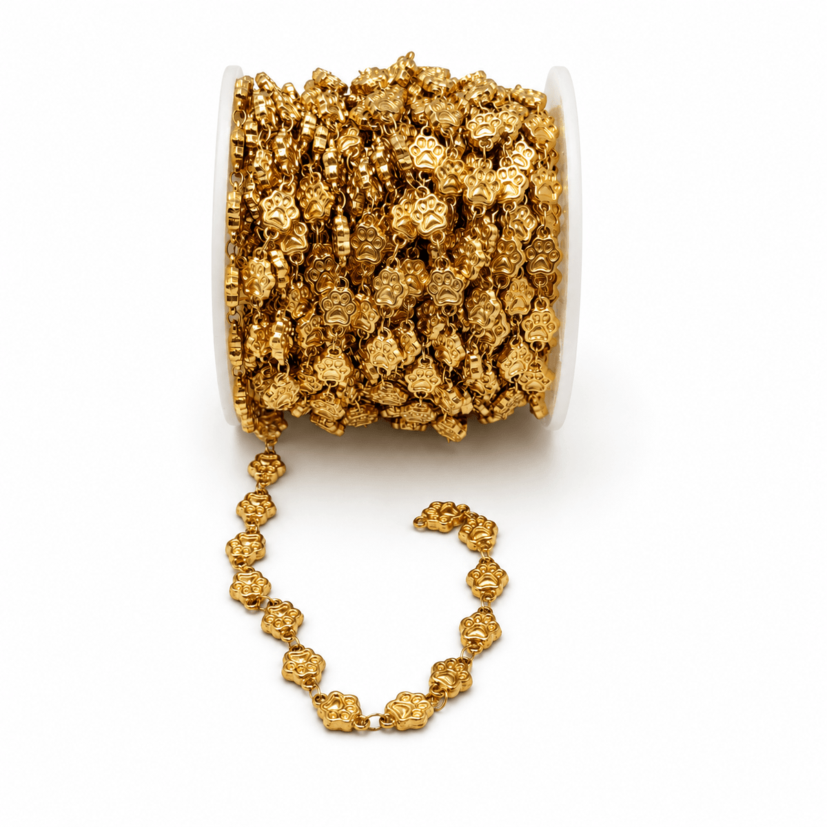 Vandfast Kæde Med Poter – 18K Forgyldt Stål (10,5x7mm) - Uniq Perler - 125662