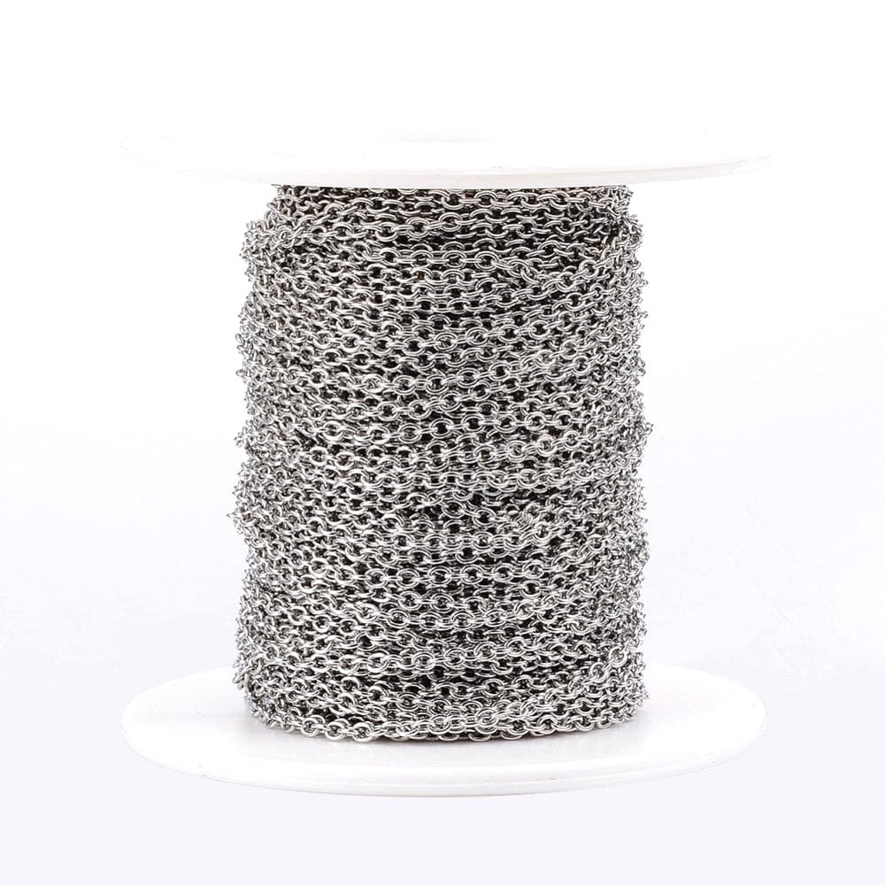 Vandfast Kæde, Stål, 2x0,5 mm, 1 meter - Uniq Perler - 22345677