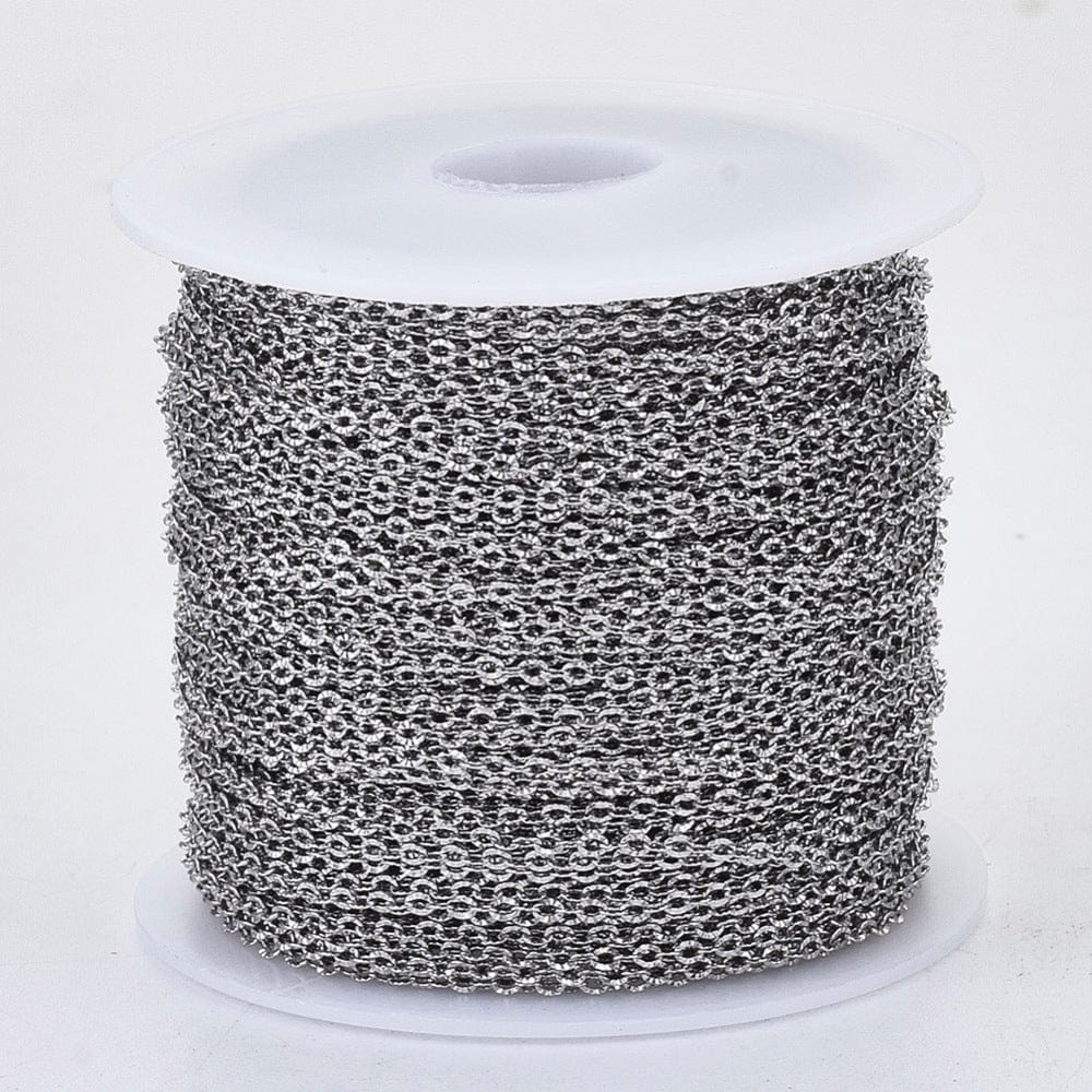 Vandfast Kæde – Stål, Ankerkæde (1.6x1.2x0.2mm) 1m - Uniq Perler -