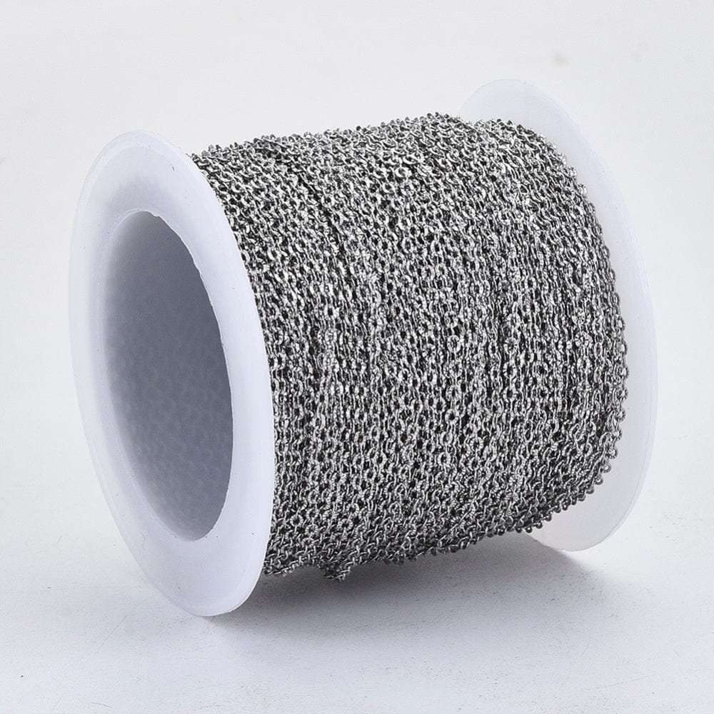 Vandfast Kæde – Stål, Ankerkæde (1.6x1.2x0.2mm) 1m - Uniq Perler -