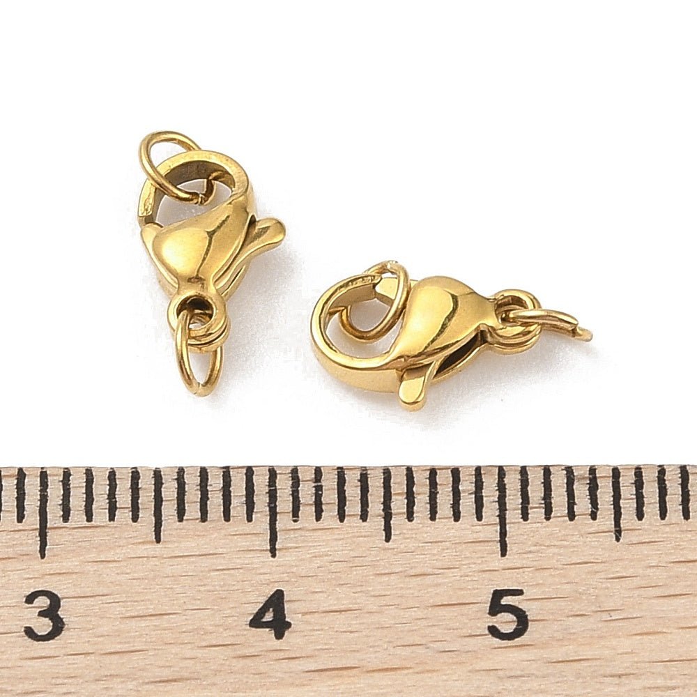 Vandfast Lås Med O - ringe - Forgyldt Stål (10x6,5mm) - Uniq Perler -