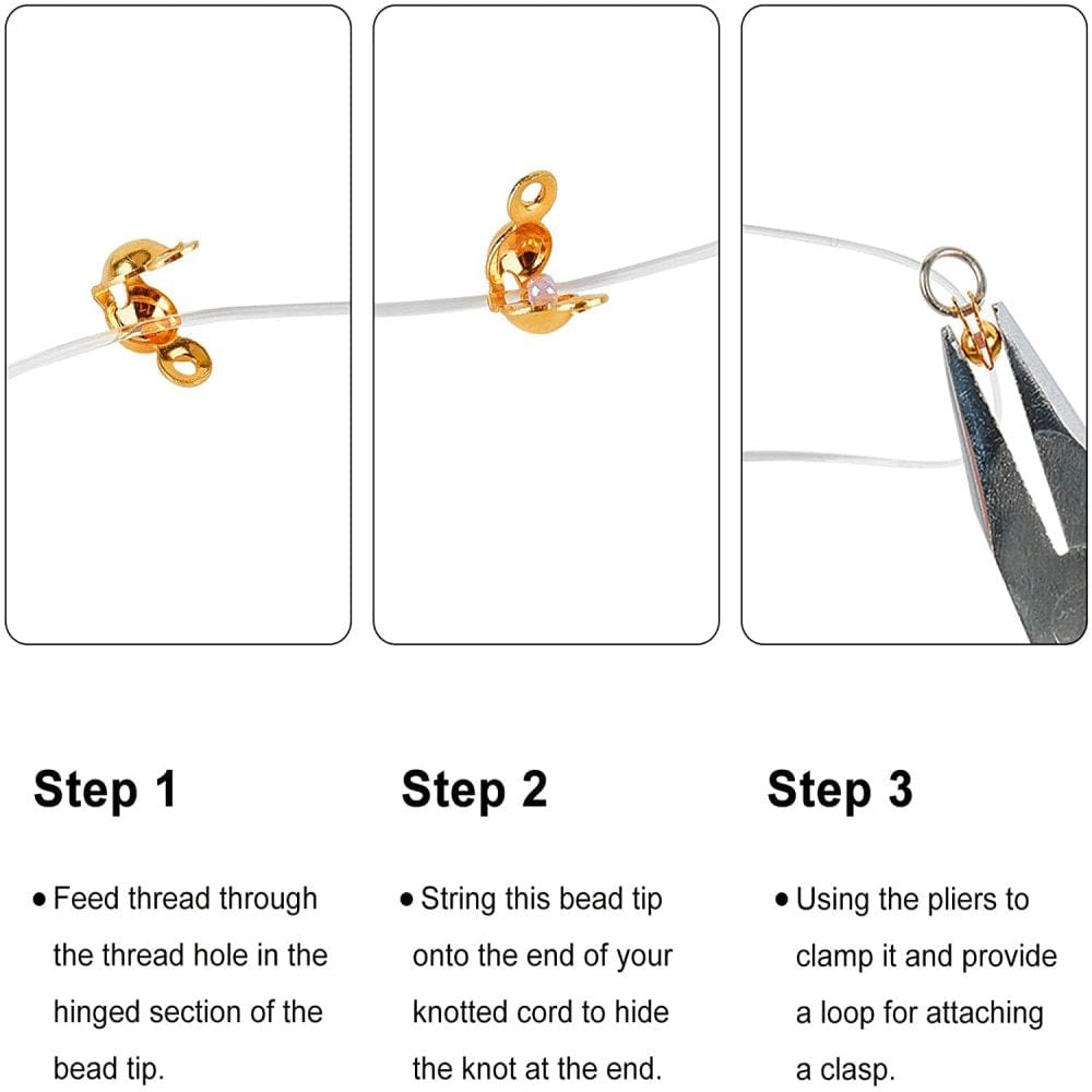 Vandfast Låsehoved - Forgyldt Stål (8x4mm, 10 Stk) - Uniq Perler - 399845