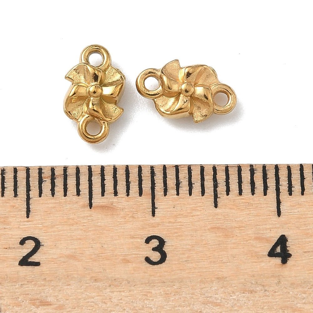 Vandfast Mellemled – 18K Forgyldt Stål (8,5x5x2,5mm) 2 stk. - Uniq Perler - 124061