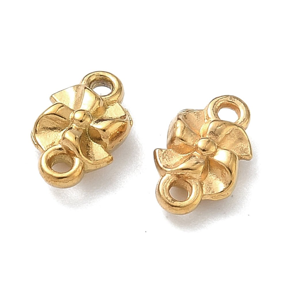 Vandfast Mellemled – 18K Forgyldt Stål (8,5x5x2,5mm) 2 stk. - Uniq Perler - 124061