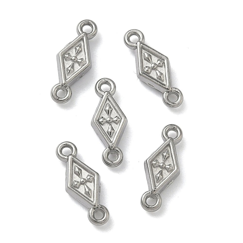 Vandfast Mellemled– Stål, harelkinformet (11,5x4,5mm) 2 stk. - Uniq Perler - 122173