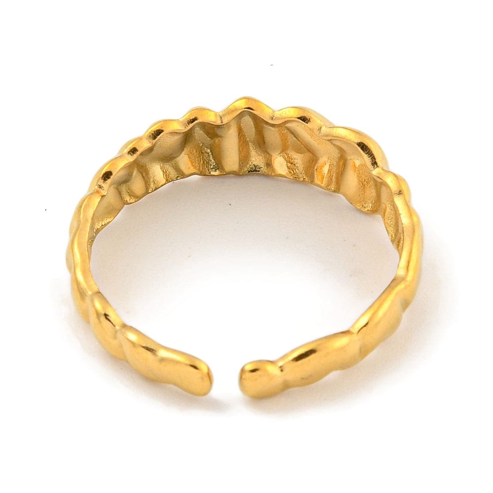 Vandfast Og Regulerbar Ring - Forgyldt Stål (16 - 19mm) - Uniq Perler - 115984