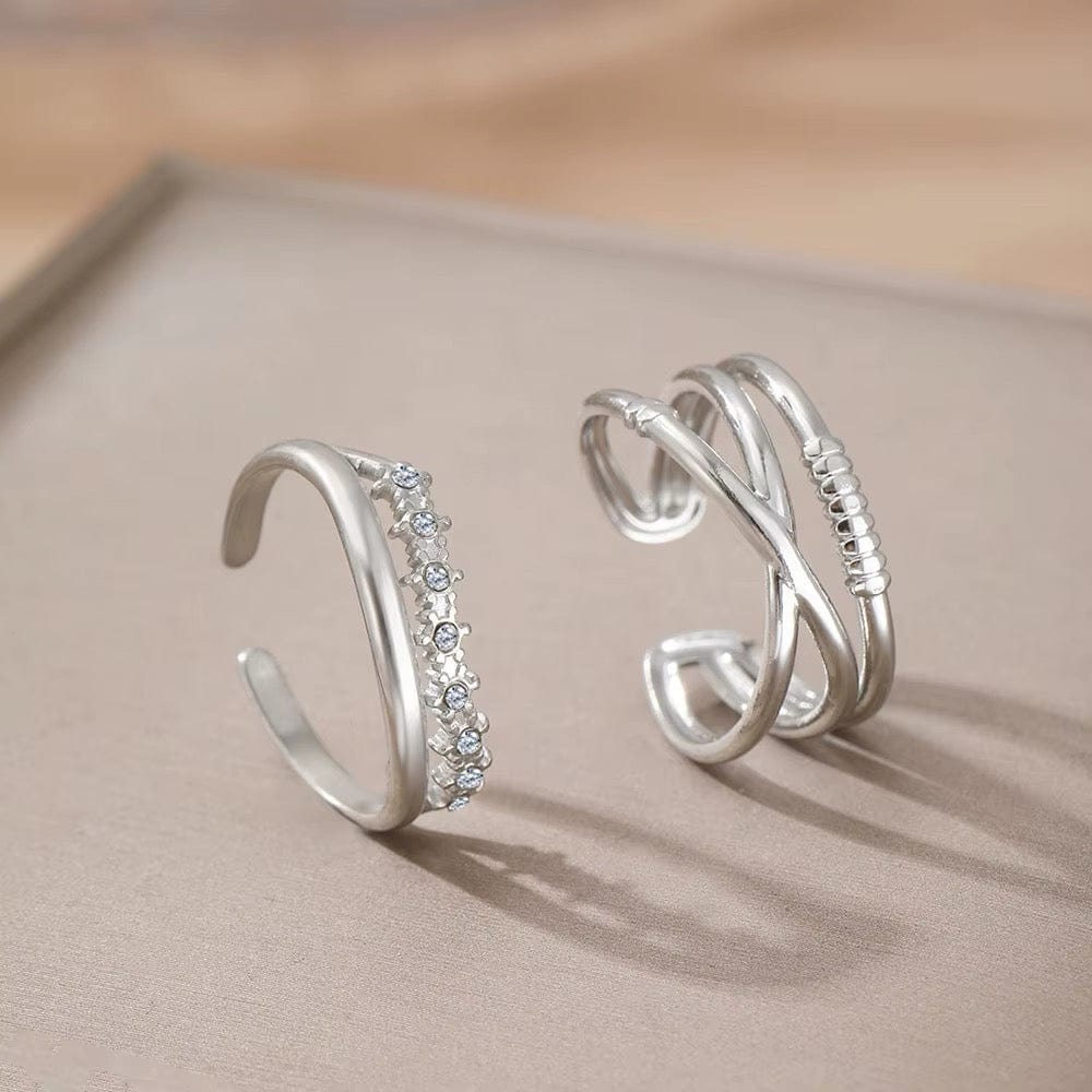 Vandfast Og Regulerbar Ring i Stål, (1 sæt af 2 stk.) - Uniq Perler - 115562