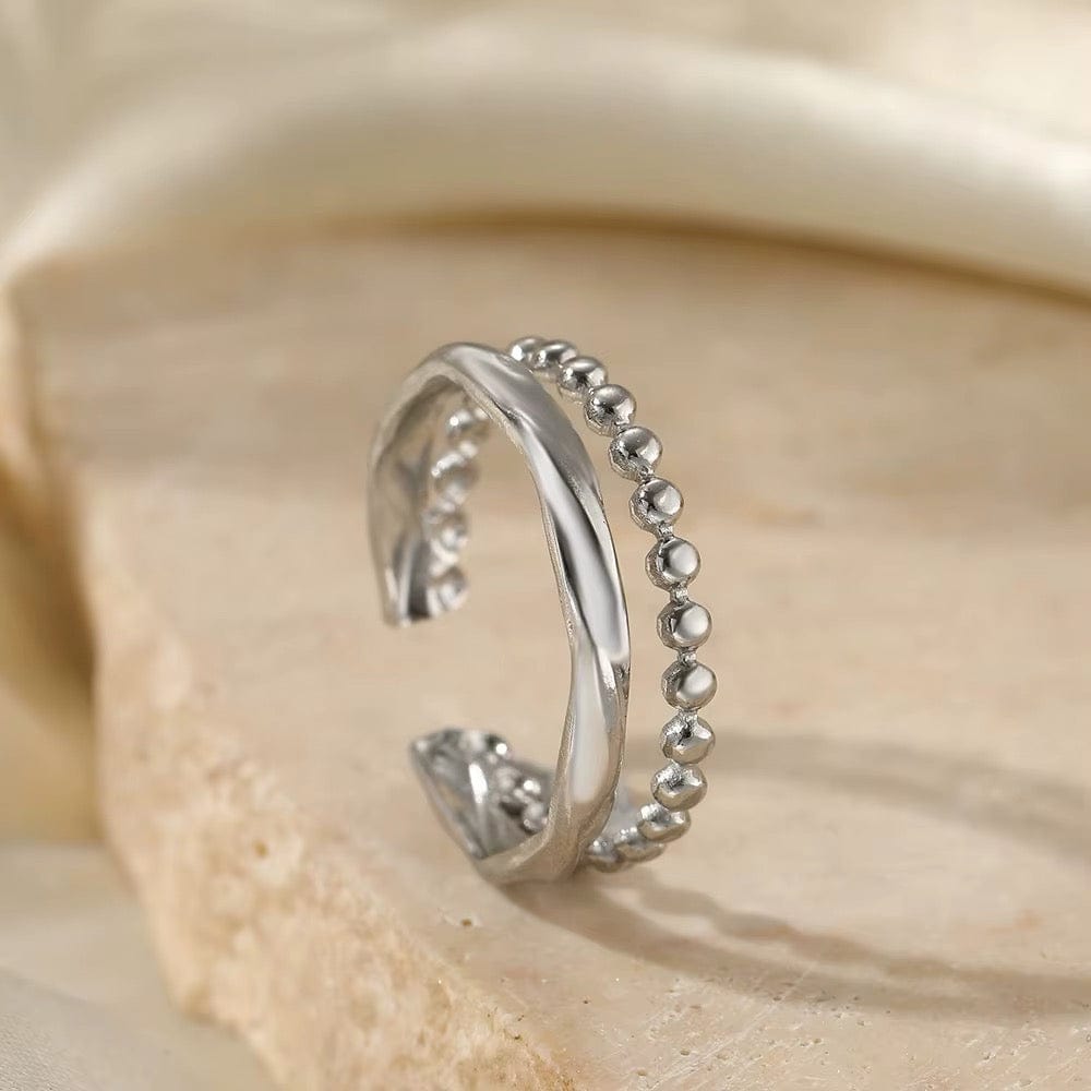 Vandfast Og Regulerbar Ring Stål - Uniq Perler - 115564