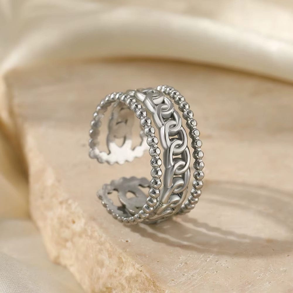 Vandfast Og Regulerbar Ring Stål - Uniq Perler - 115565