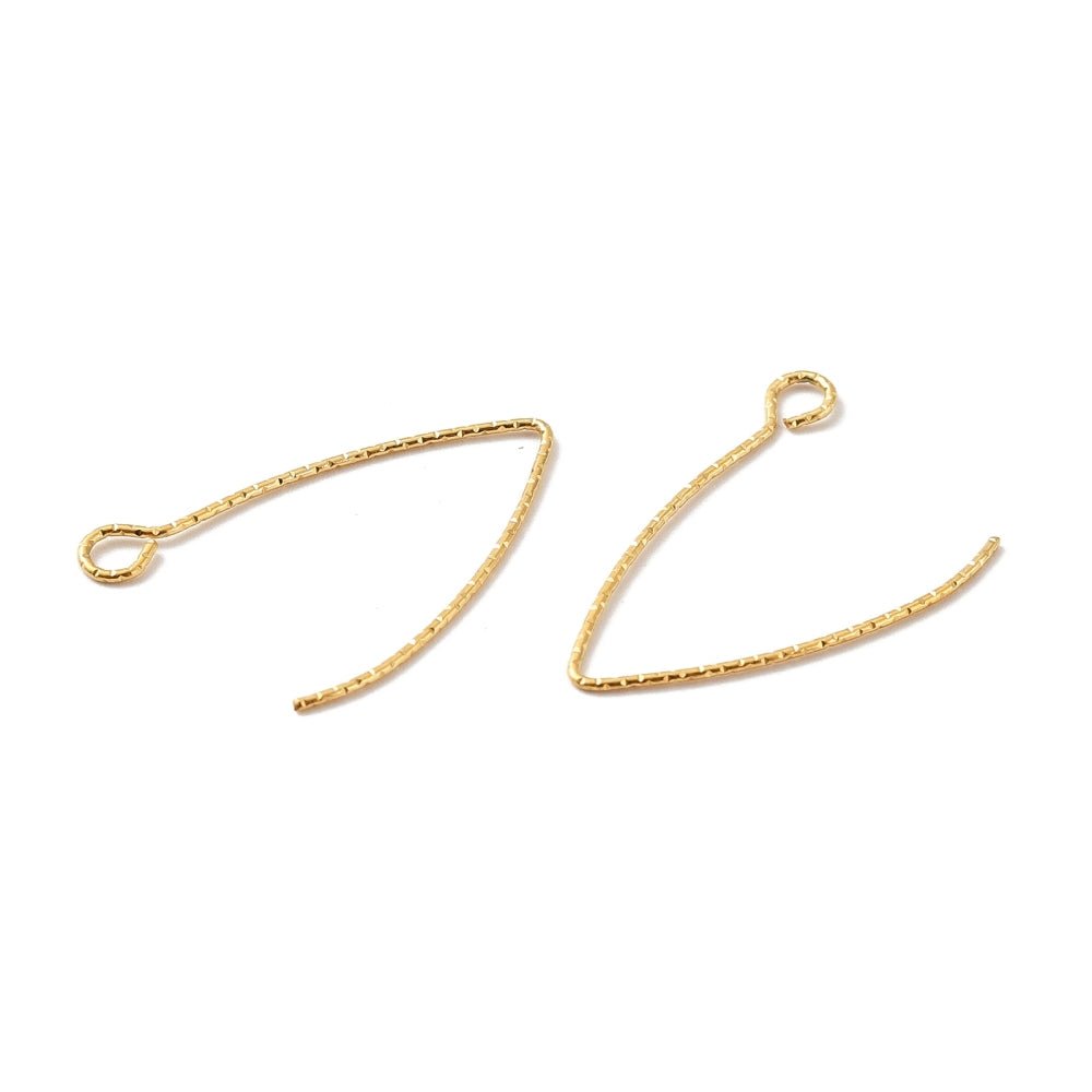 Wasserdicht ohrhaken, Vergoldet Stahl (27mm, 1 Paar) - Uniq Perler -