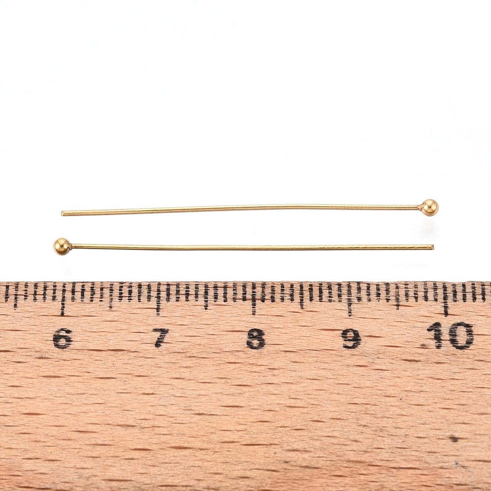 Vandfast Perlestave – 18K Forgyldt Stål (45x0,5mm) 25 stk - Uniq Perler - 116051