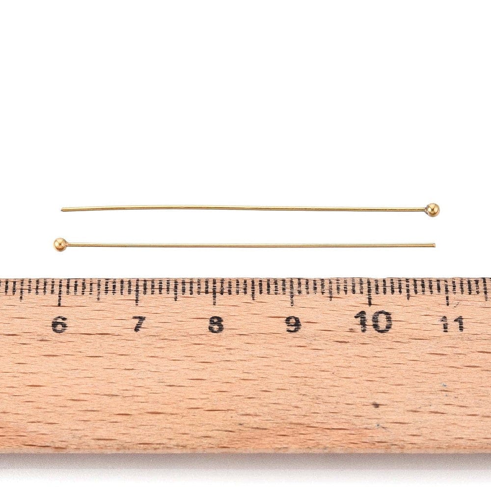 Vandfast Perlestave – 18K Forgyldt Stål (60x0,5mm) 25 stk - Uniq Perler - 116050