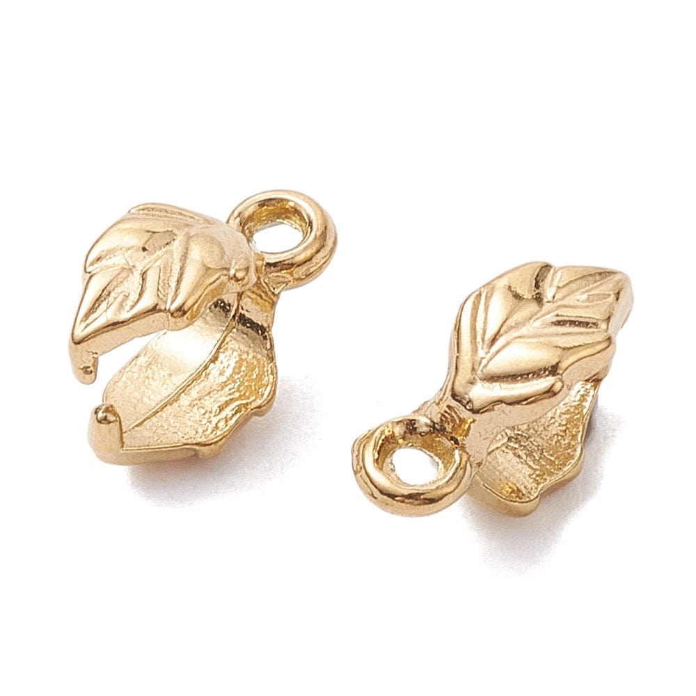 Vandfast Pinch Bail - 18K Forgyldt Stål (9,5x4mm, 4 stk) - Uniq Perler - 739591