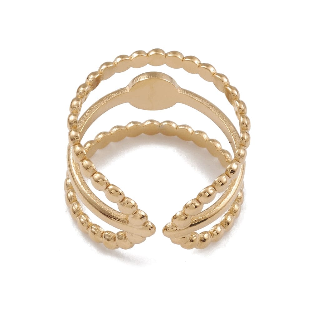 Vandfast Ring Til Pålimning Af Cabochon – 14K Forgyldt Stål - Uniq Perler - 115325