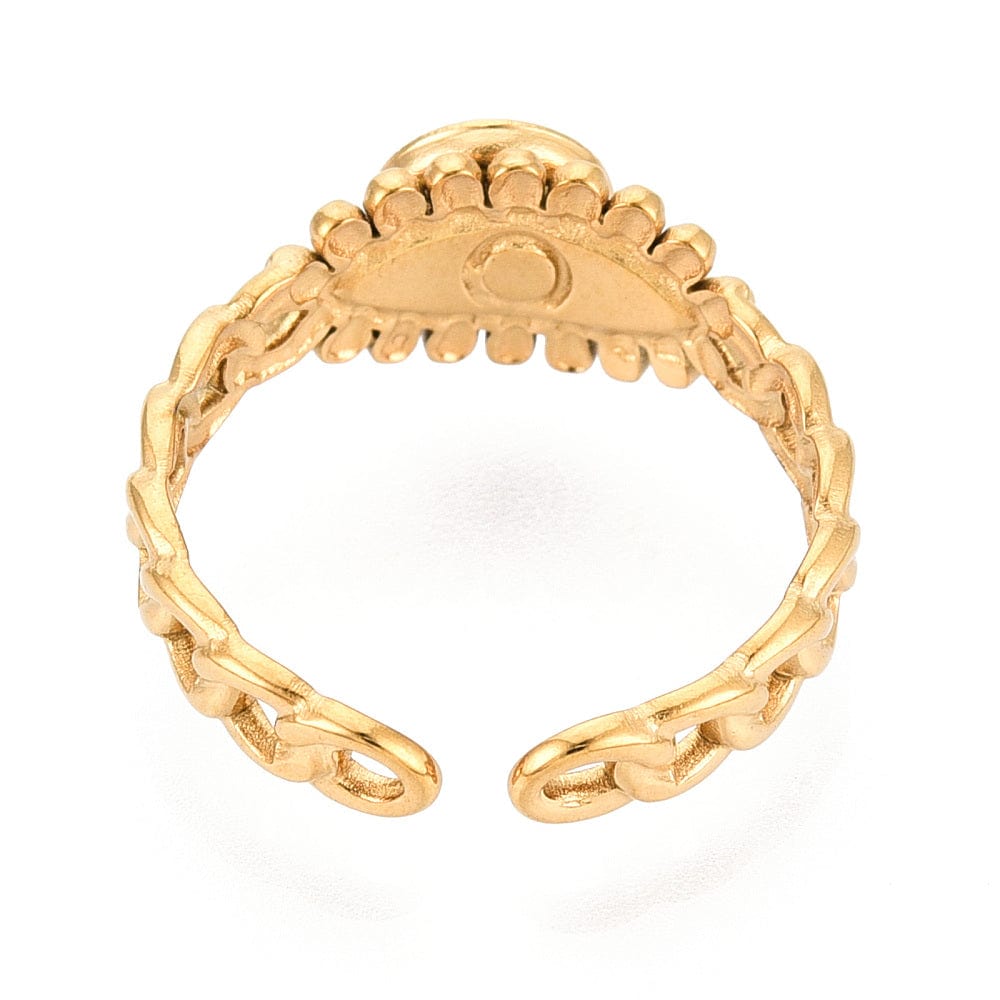 Vandfast Ring Til Pålimning Af Cabochon – 18K Forgyldt Stål - Uniq Perler - 115544