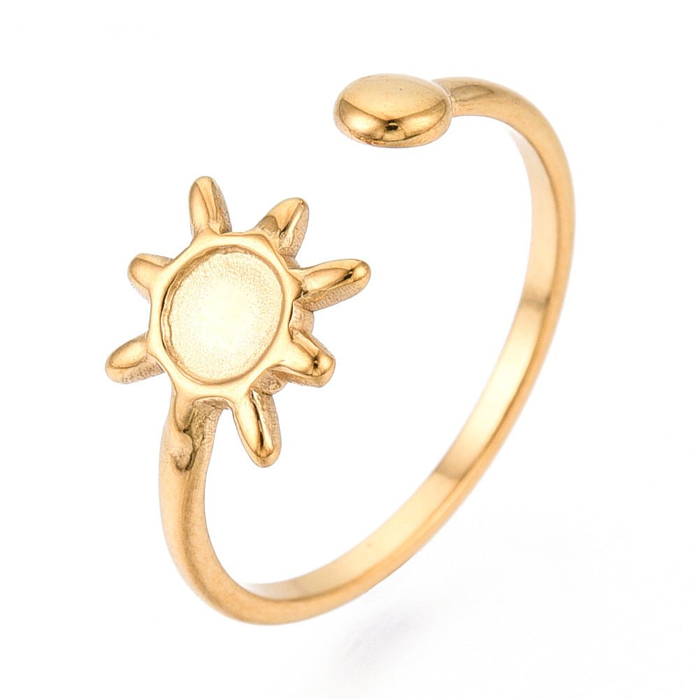 Vandfast Ring Til Pålimning Af Cabochon – 18K Forgyldt Stål - Uniq Perler - 117430