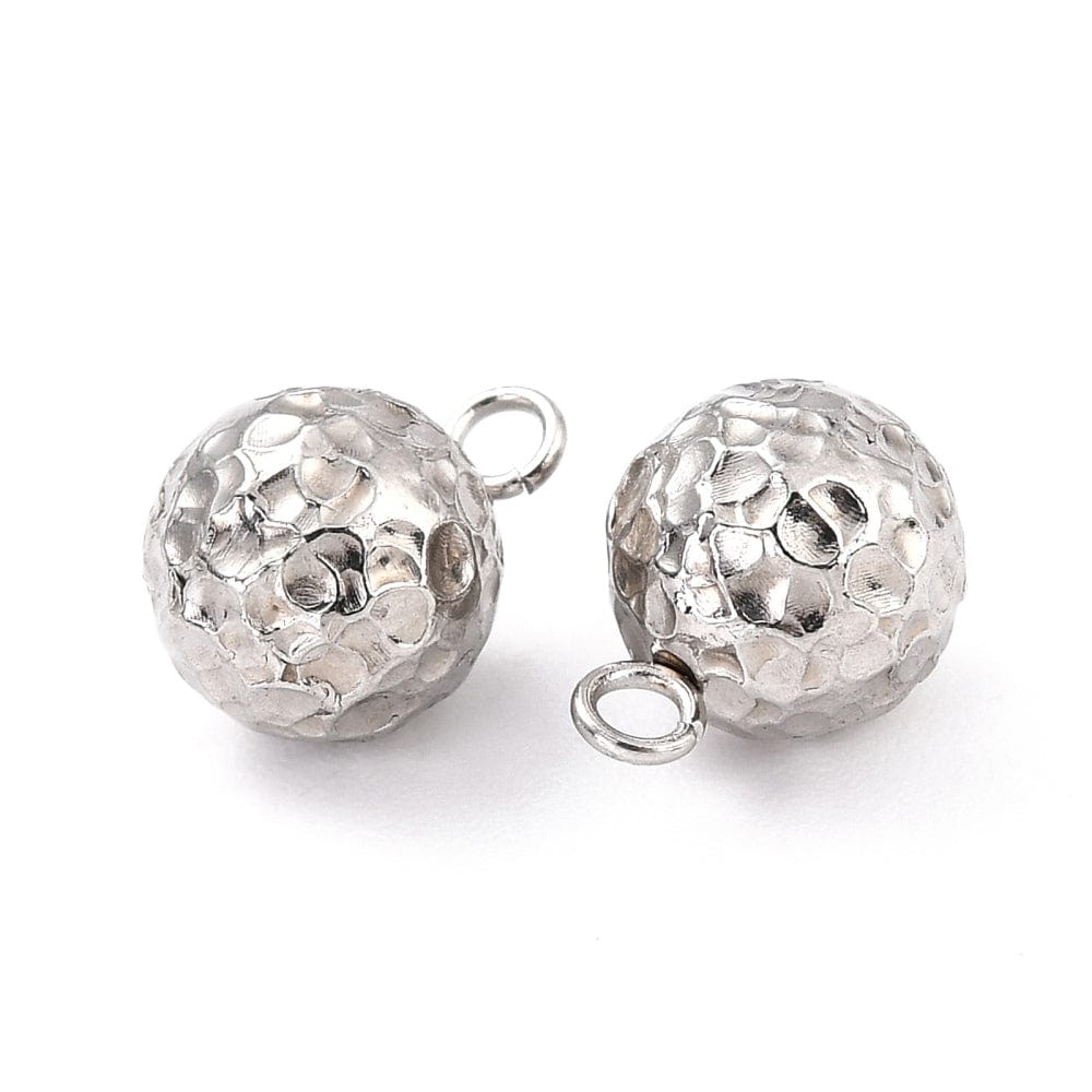 Vandfast Rundt Vedhæng, Stål, 11x8 mm, 2 stk. - Uniq Perler - 113502