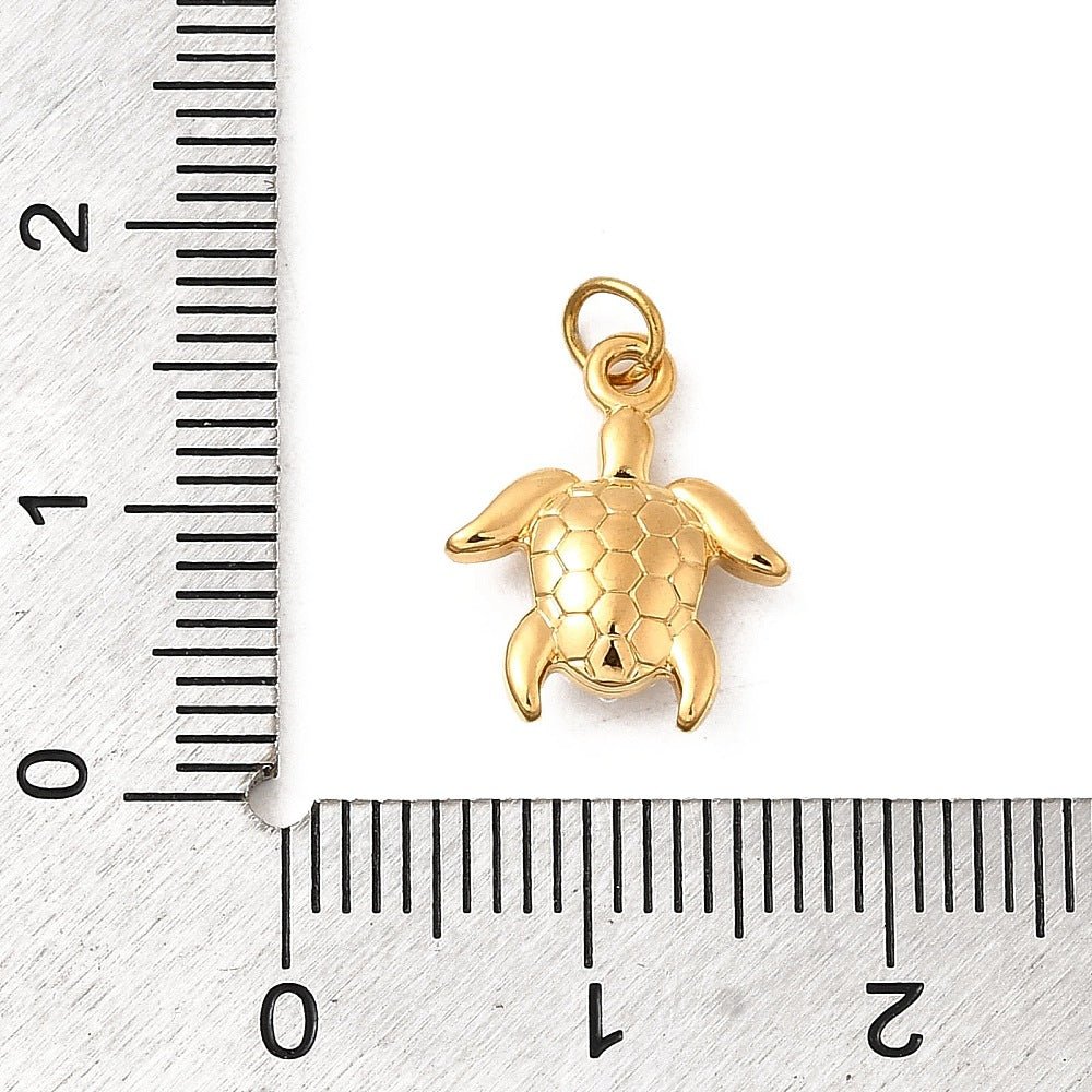 Vandfast Skildpadde Vedhæng – 18K Forgyldt Stål (14,5x11,5x4mm) 1 stk. - Uniq Perler - 124281