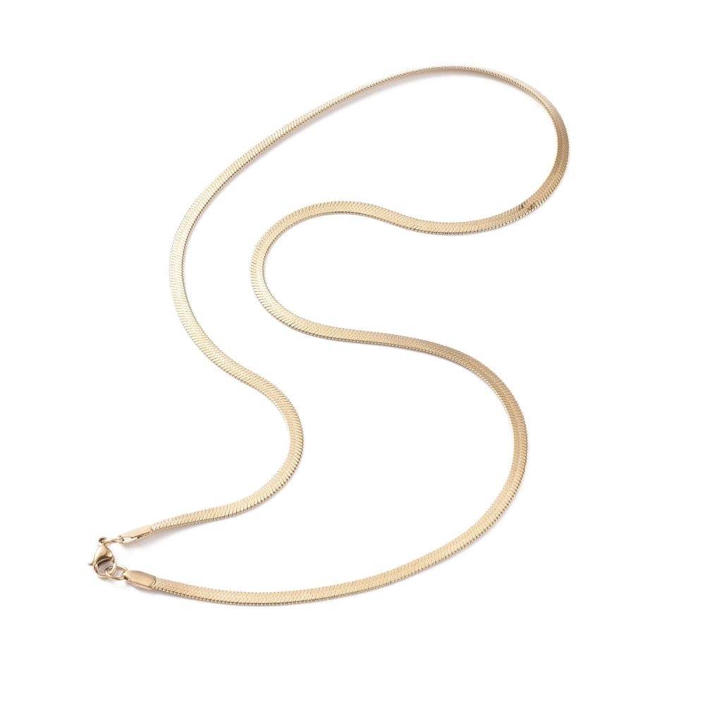 Vandfast Snake Halskæde – 18K Forgyldt Stål (60cm) - Uniq Perler - 115971