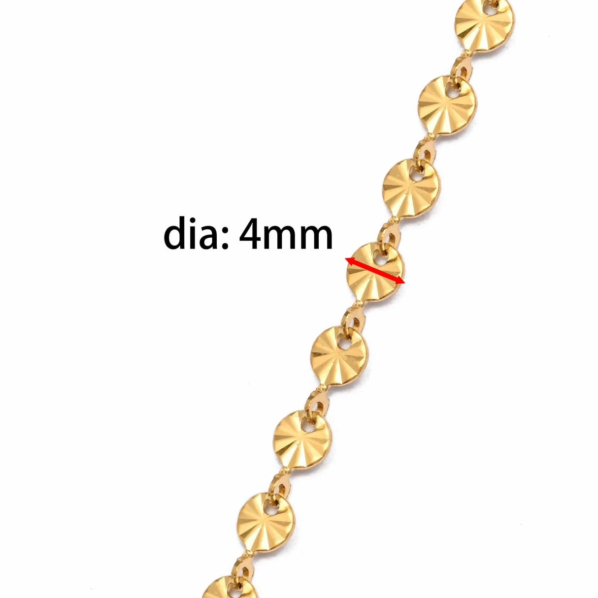 Water-resistant Snowflake Chain, Gold-plated Steel, (4x0.7mm) - Uniq Perler - 114046