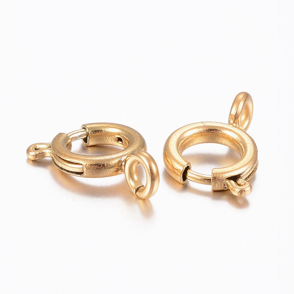 Vandfast Springlås – Forgyldt Stål (12x8mm) - Uniq Perler - 113508