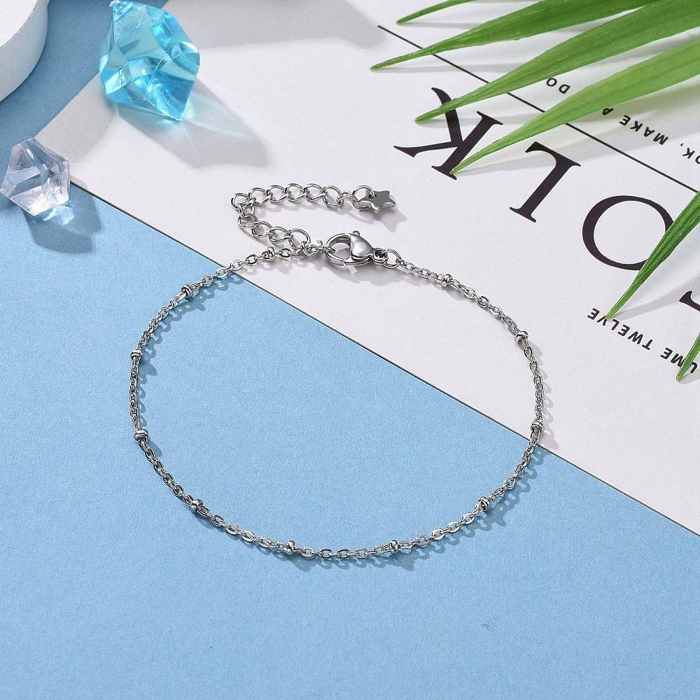 Vandfast Stål Armbånd – Satellite kæde (18,5cm) - Uniq Perler -