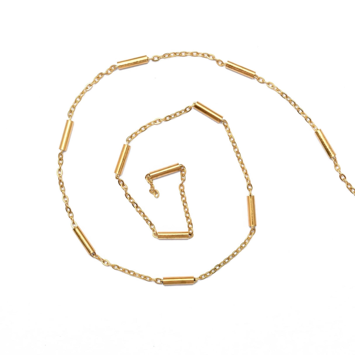 Vandfast Stål Kæde, Forgyldt, 1,5x0,4mm - Uniq Perler - 752982