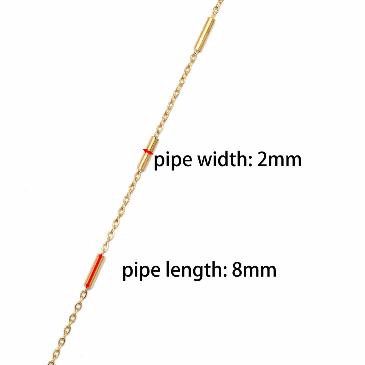 Vandfast Stål Kæde, Forgyldt, 1,5x0,4mm - Uniq Perler - 752982
