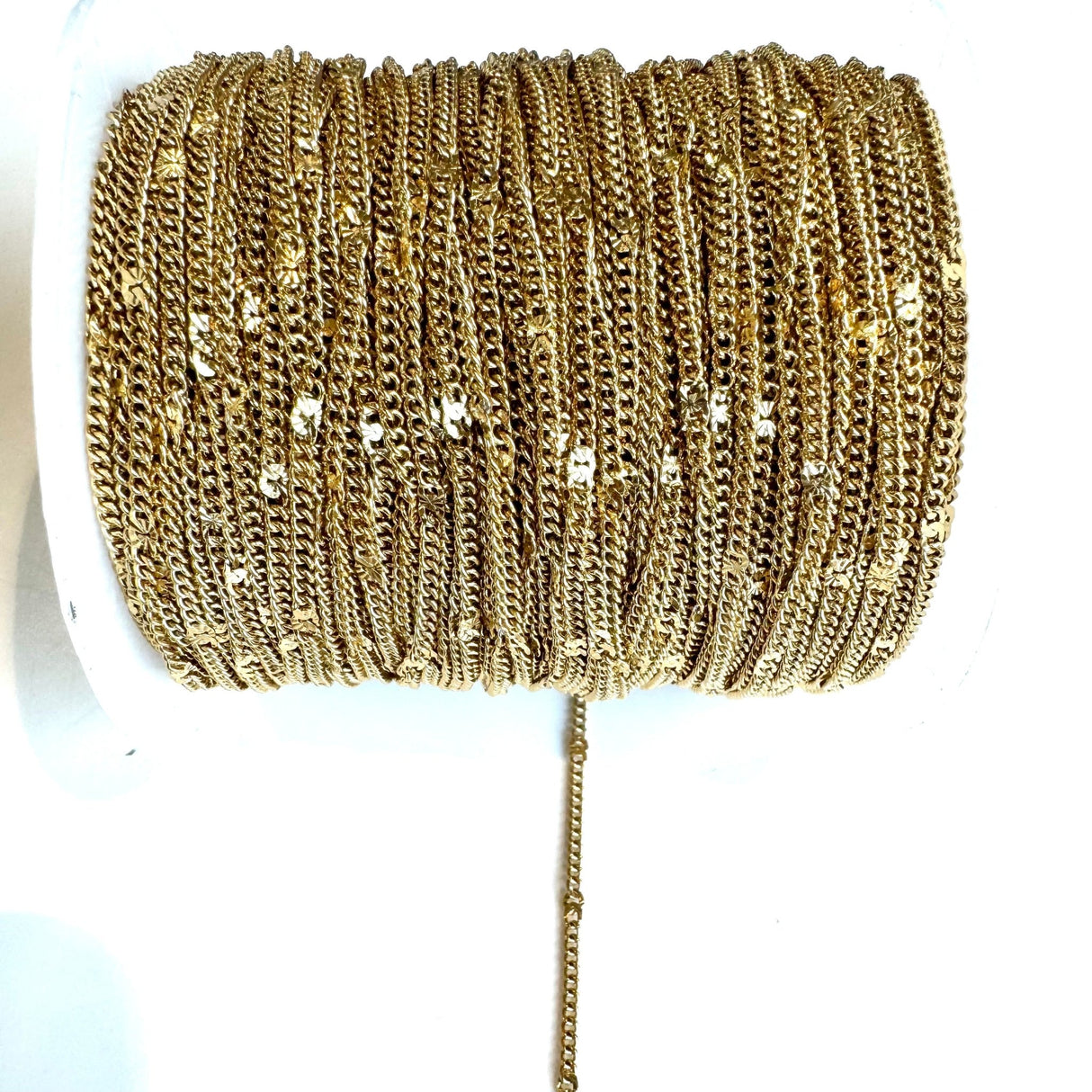 Vandfast "Star" Kæde, Forgyldt Stål, (1,4x2,0mm) - Uniq Perler - 112337