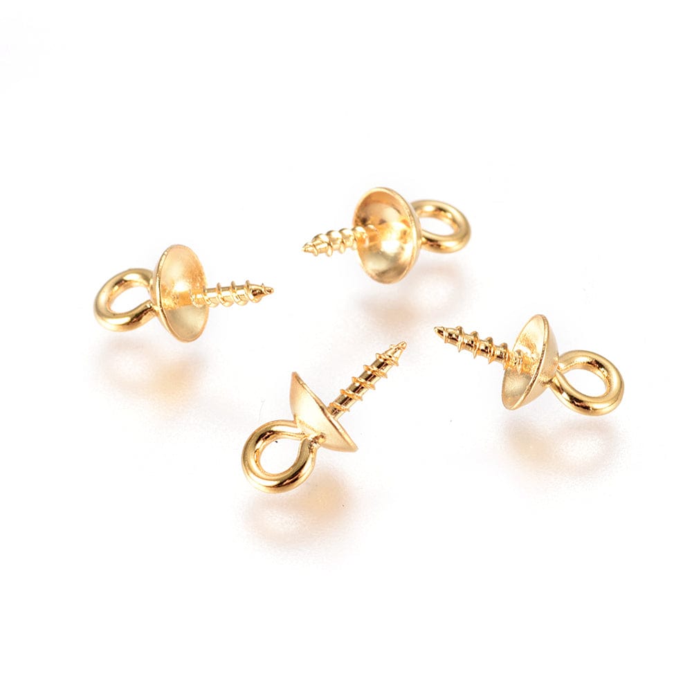 Vandfast Stiftøsken - Forgyldt Stål (10x5,5mm, 6 stk) - Uniq Perler - 880844