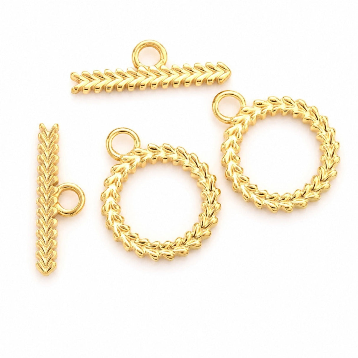 Vandfast Toggle Lås - Forgyldt Stål (15x18,4x20mm) - Uniq Perler - 112168