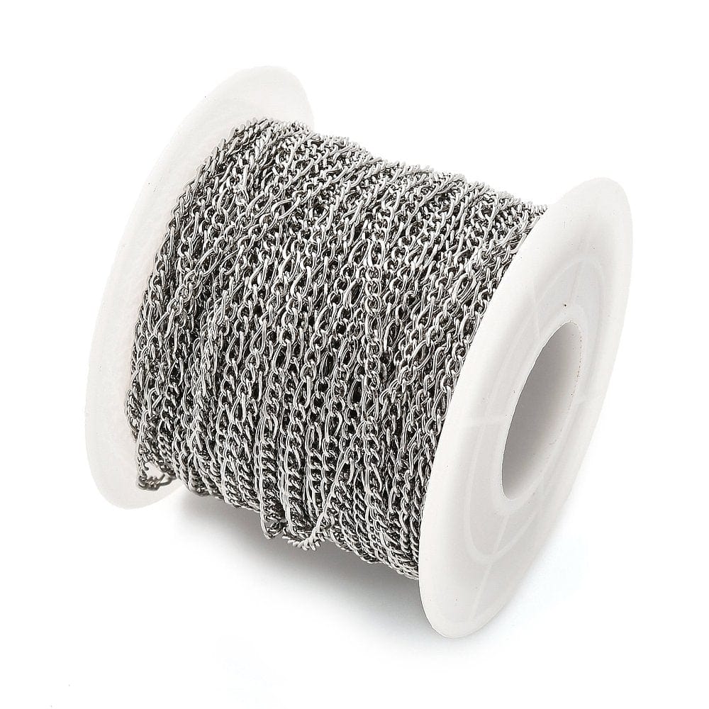 Vandfast Tvistet Kæde, 2x5x1mm, 1m - Uniq Perler - 114321