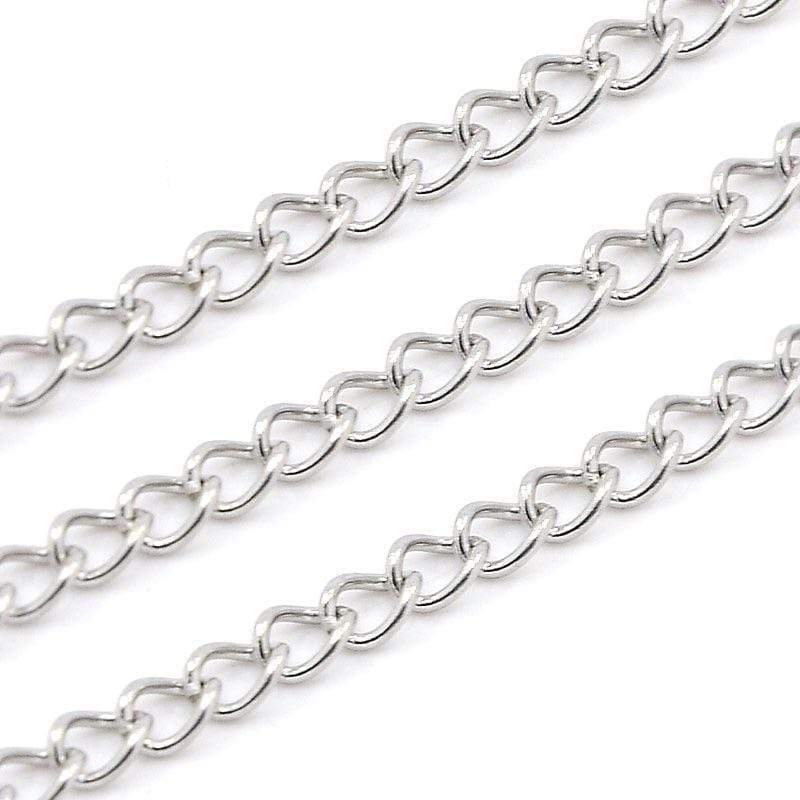 Vandfast Twistet Ankerkæde – Stål (2,5x5mm, 10m) - Uniq Perler - 1111490331