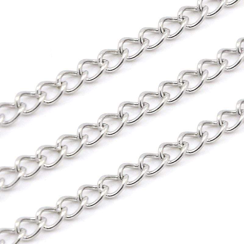 Vandfast Twistet Ankerkæde – Stål (4x3x0,7mm, 10m) - Uniq Perler - 1111489925