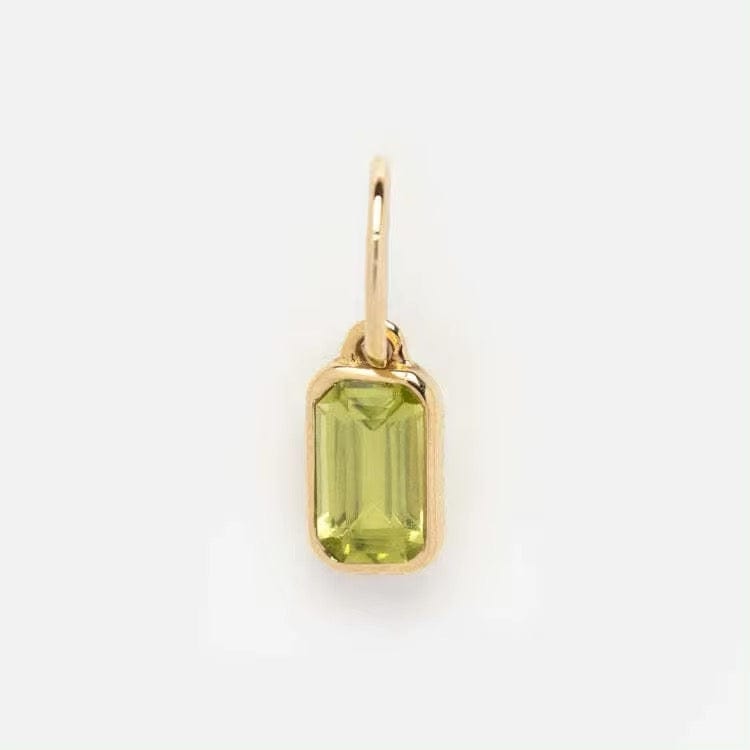 Vandfast Vedhæng Med Peridot - 18K Forgyldt Stål (12x8mm) - Uniq Perler - 112361