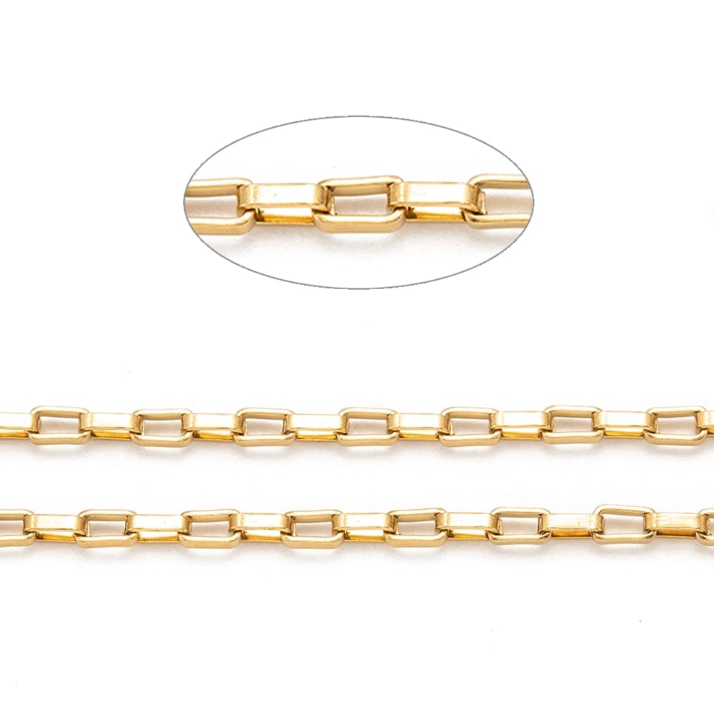 Vandfast Venezia Kæde – Forgyldt Stål (2x4x1mm) - Uniq Perler - 115198