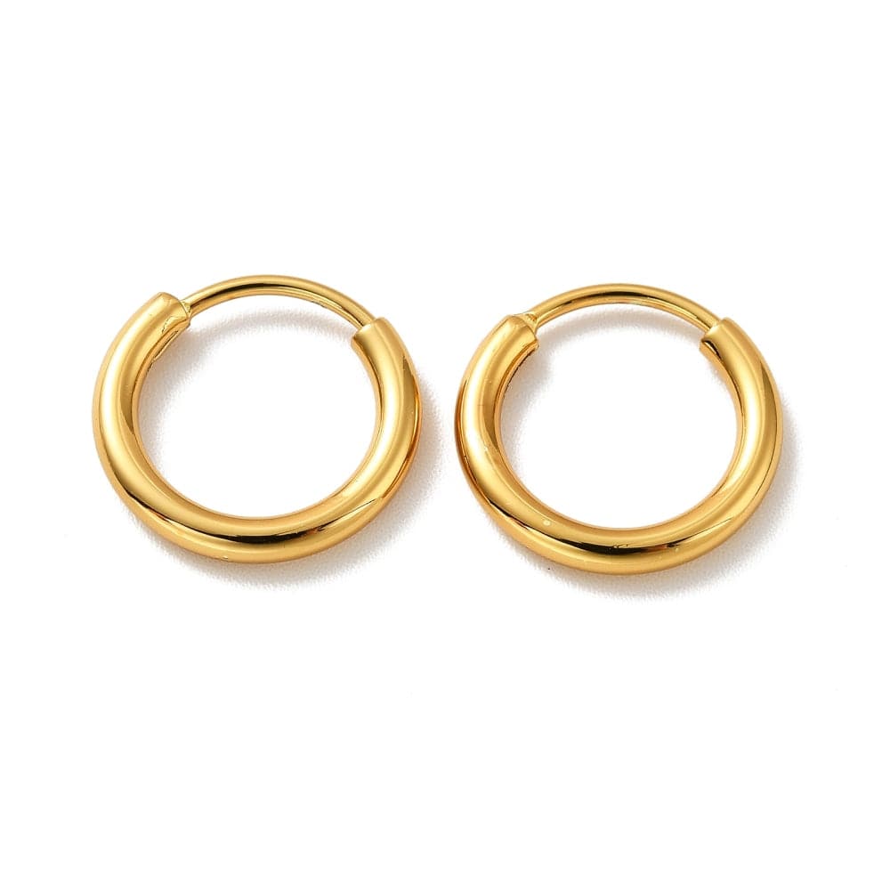 Vandfaste Chunky Creoler - Forgyldt Stål (14x2mm) - Uniq Perler - 116053