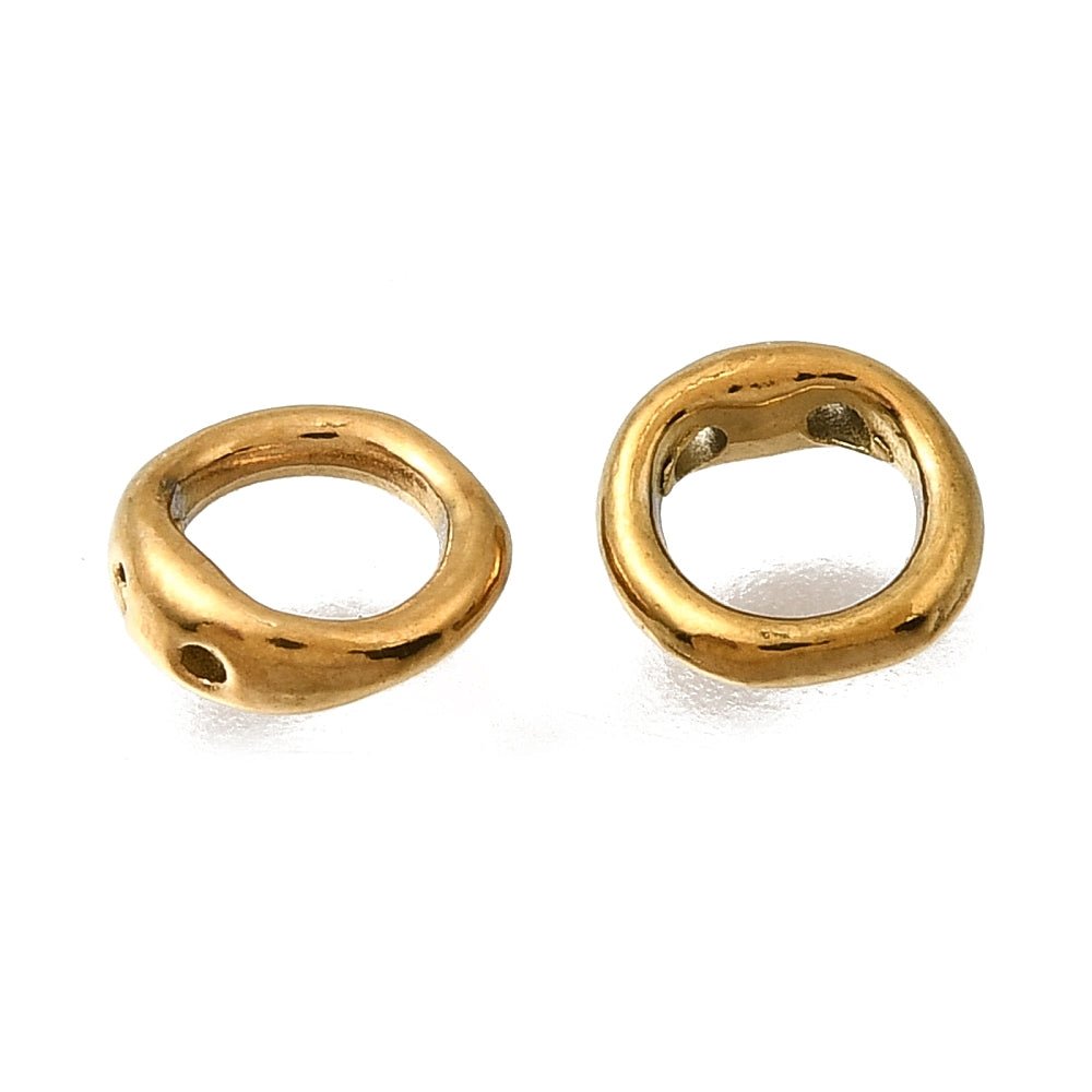 Vandfaste Connector Ringe – 18K Forgyldt Stål (6mm) 10 stk. - Uniq Perler - 126290