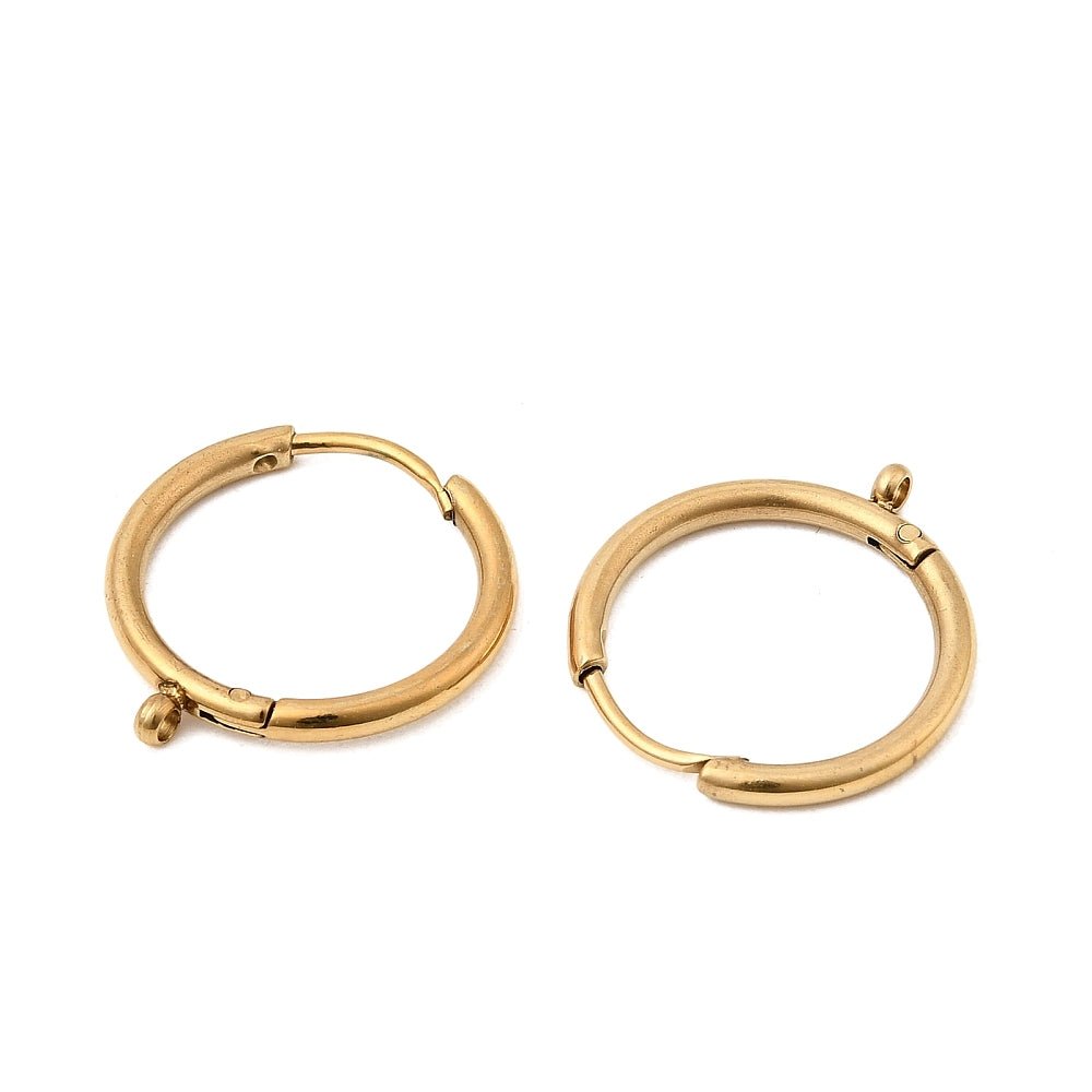 Vandfaste Creoler - Forgyldt Stål (16.5x15mm, 1 par) - Uniq Perler - 117423