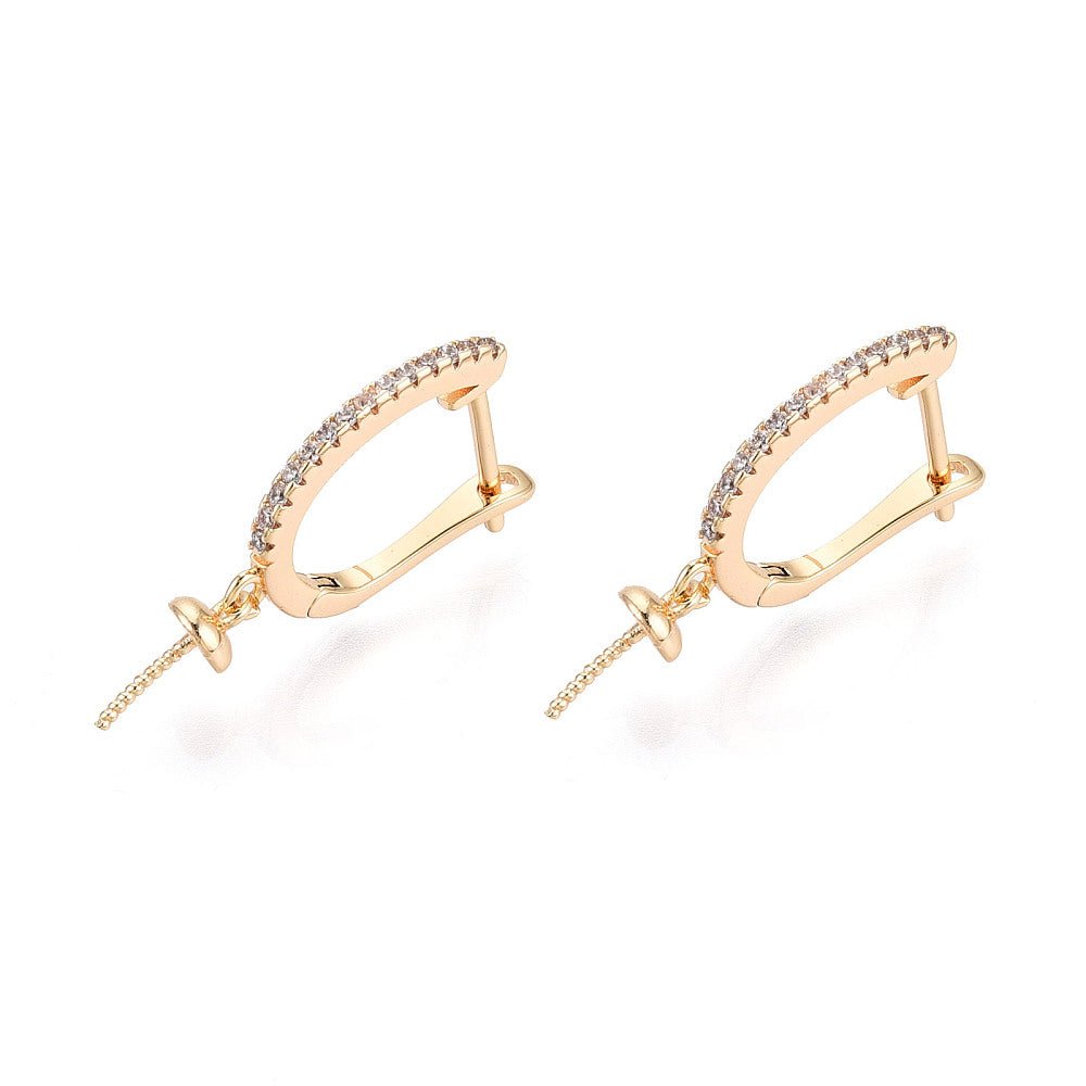 Vandfaste Creoler Med Kubisk Zirkonia – 18K Forgyldt Messing (25x12x4mm) - Uniq Perler - 119084