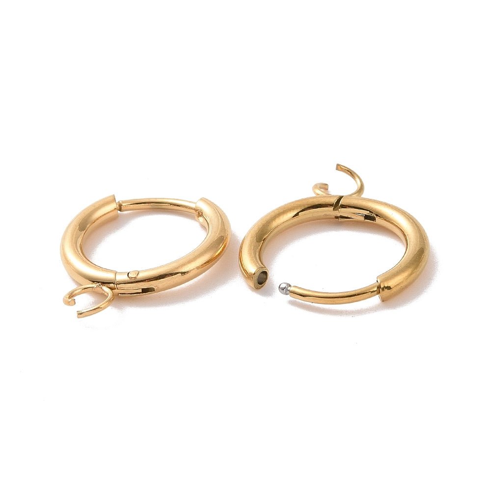 Vandfaste Creoler Med Øje - 18K Forgyldt Stål (17x14x2mm) - Uniq Perler -