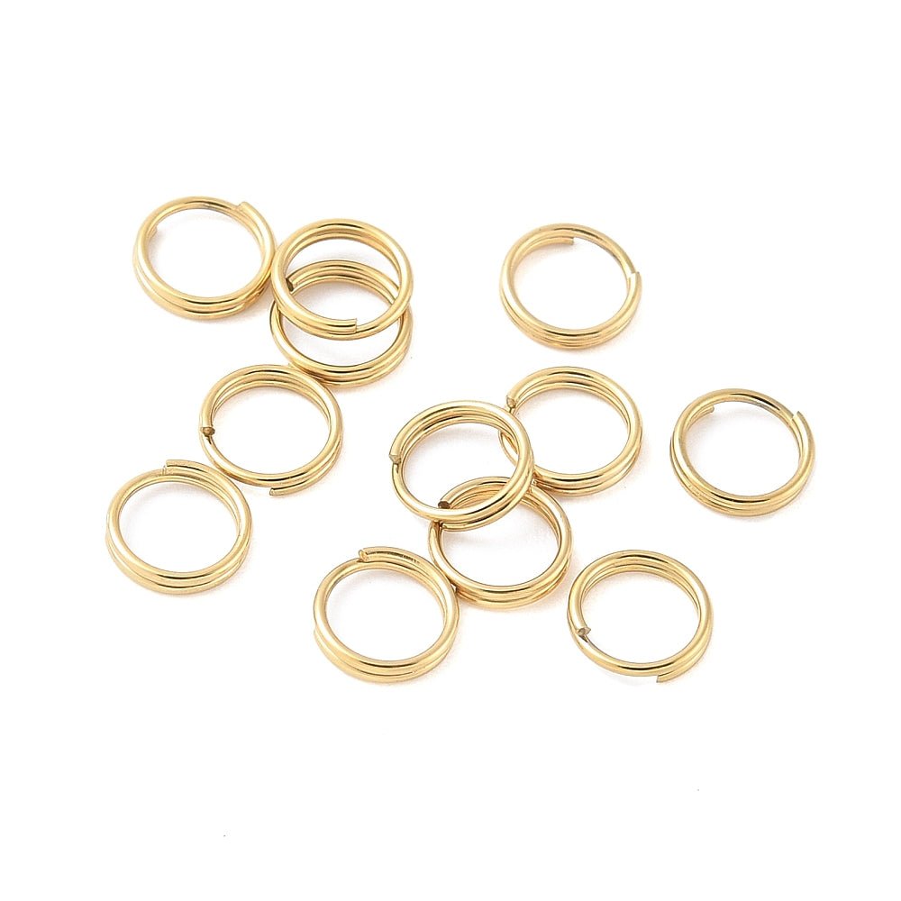 Vandfaste Dobbelt Øskner – 18K Forgyldt Stål (5x1mm) 20 stk. - Uniq Perler - 119128