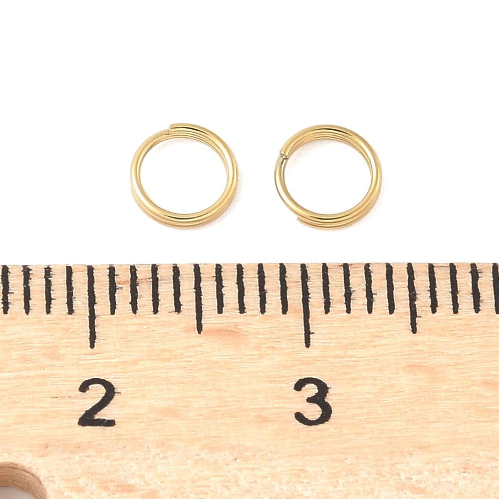 Vandfaste Dobbelt Øskner – 18K Forgyldt Stål (5x1mm) 20 stk. - Uniq Perler - 119128