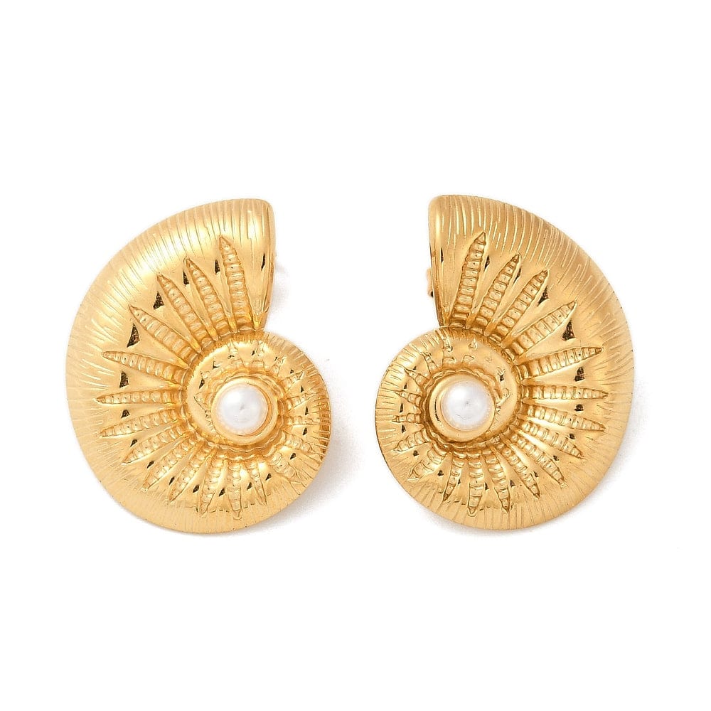 Vandfaste Muslinge Ørestikkere – 14K Forgyldt Stål (19,5x26mm) - Uniq Perler - 115852