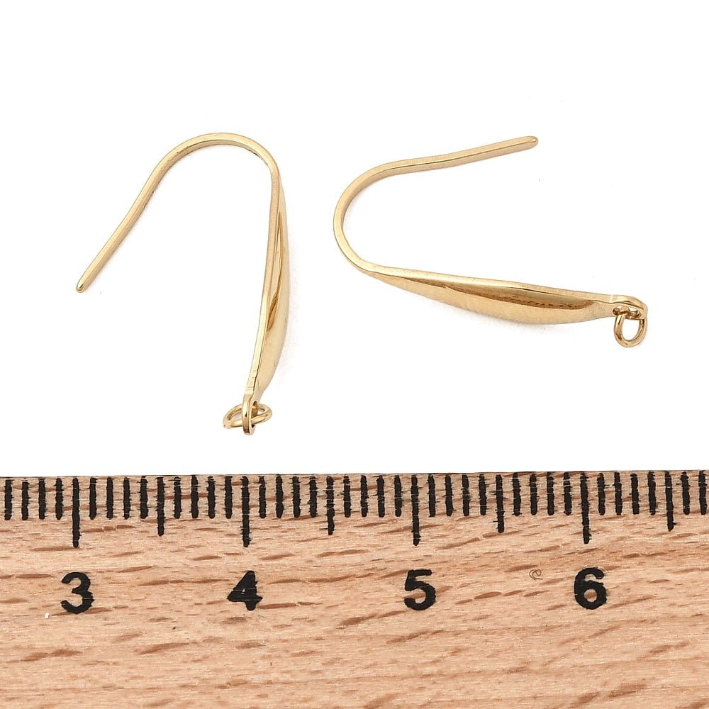 Vandfaste Ørekroge – 18K Forgyldt Stål (19,5mm) - Uniq Perler - 120007